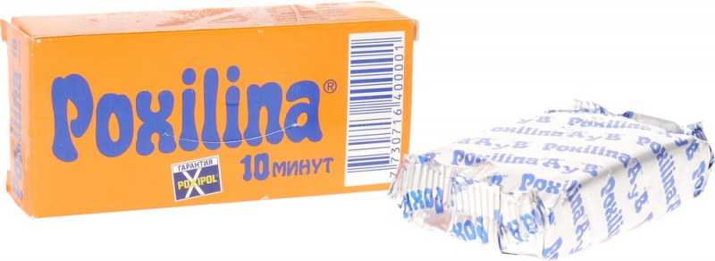 Клей-замазка эпоксидная двухкомпонентная "POXILINA"  70гр (1/12)