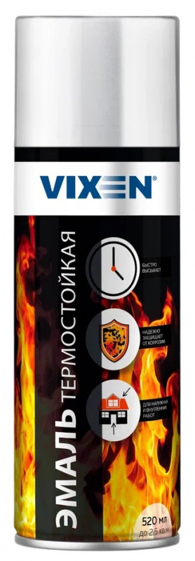 Эмаль термостойкая Белая 520мл VIXEN (1/12)