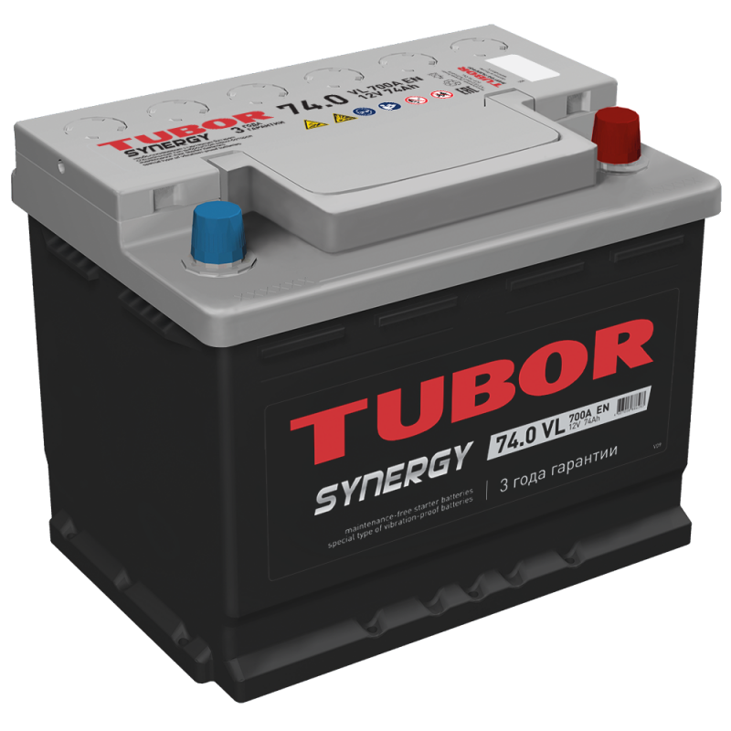 Аккум. TUBOR SYNERGY 6СТ-74.0 VL 700А евро низкий (276*175*175)
