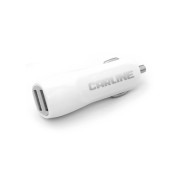 Адаптер автомобильный в прикуриватель на 2 гнезда USB"CARLINЕ"(белый)  "AZARD" (1/1)