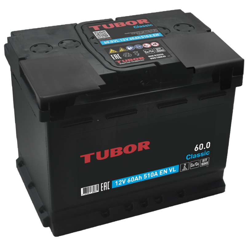 Аккум. TUBOR CLASSIC 6СТ-60.0 VL евро 510А (242х175х190)