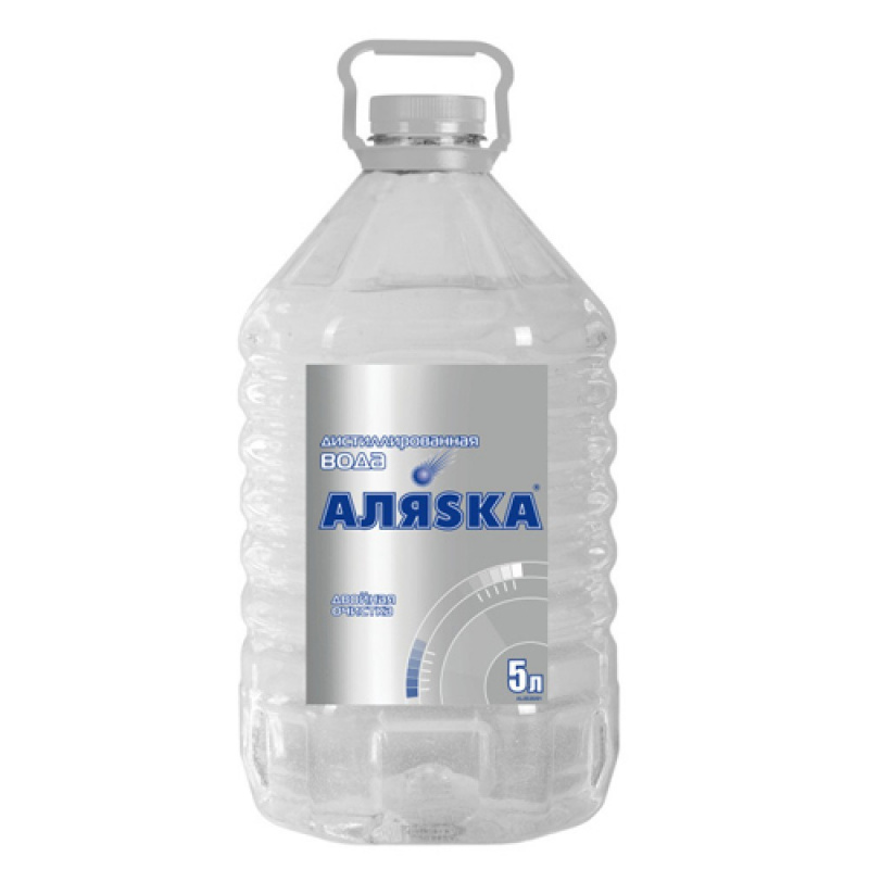 Вода дистиллированная 5л  АЛЯСКА ПЭТ  (1/4)  )))