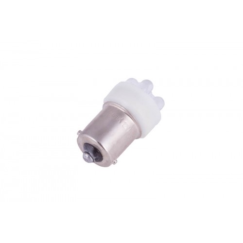 Светодиод для повор. и стоп сигн. 12V T15  5LED (BA15S) WHITE (1/10)