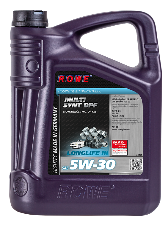 ROWE HIGHTEC MULTI SYNT DPF 5W-30 (С3, SN/CF, A3/В4) синт. 5л (1/4)