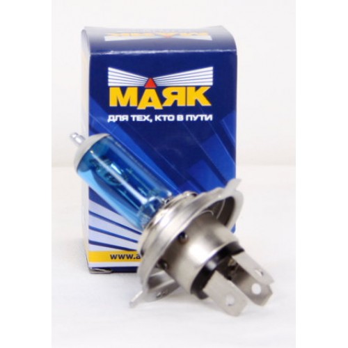 Лампа  Н4 12V 100/90W (Р43t) Super Light +30%  "Маяк"  (1/1)