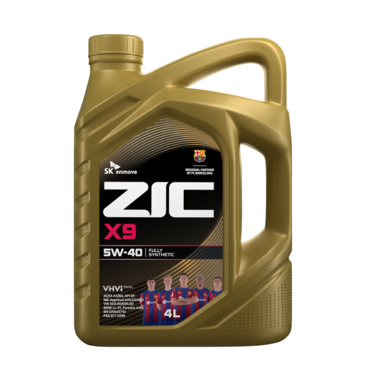 ZIC масло мотор. X9 5/40 SP (полная синтетика)   4л (1/4)
