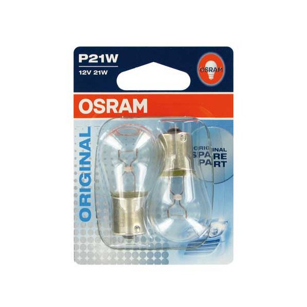 Лампочка  P21 12V 21W BA15s  (указ. поворота) "OSRAM"(блистер 2 шт.)