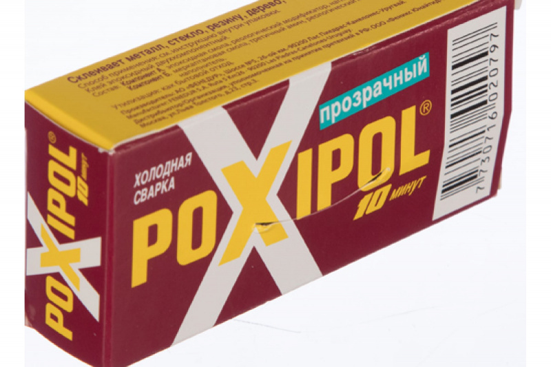 Холодная сварка прозрачная "POXIPOL" (2тюбика) 14мл (1/6)