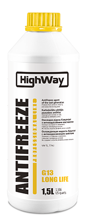 Антифриз High Way  концентрат (желтый) 1.5л  (1/9)