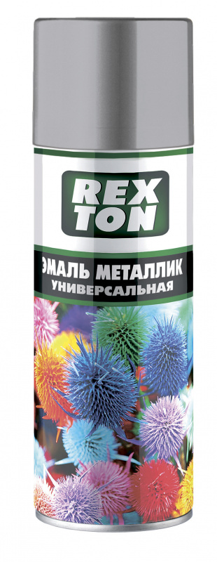 REXTON Эмаль универсальная металлик (алюминий)  520мл  (1/12)