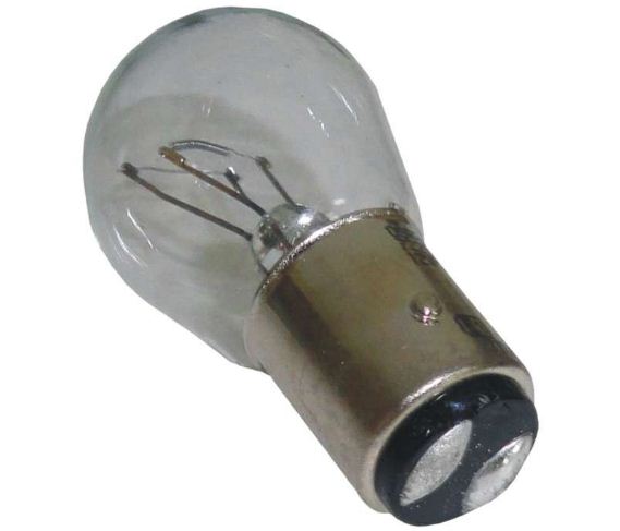 Лампочка  P21/4W 12V 21/4W BAZ15d  (габарит. фонари, стоп сигнал) "OSRAM"(1/10)