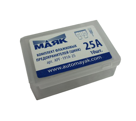 Предохранитель MINIфл. цинк 25А (10шт.box)"МАЯК"