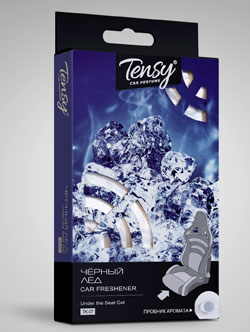 Ароматизатор гелевый под сиденье (Черный лед) "Tensy" (большой) (1/40)