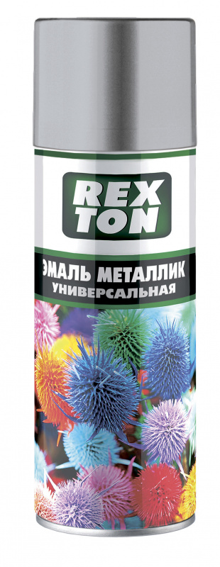 REXTON Эмаль универсальная металлик (хром)  520мл  (1/12)