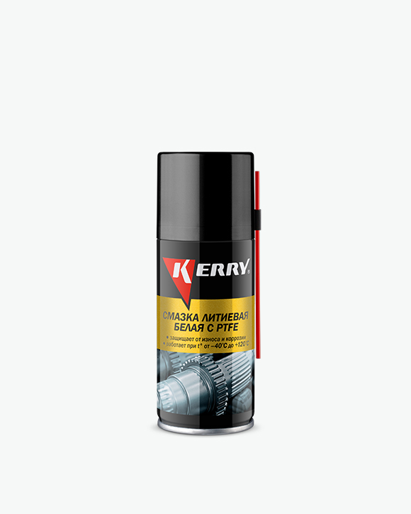 Смазка литиевая белая с PTFE  (аэрозоль) "KERRY" 210мл (1/12)