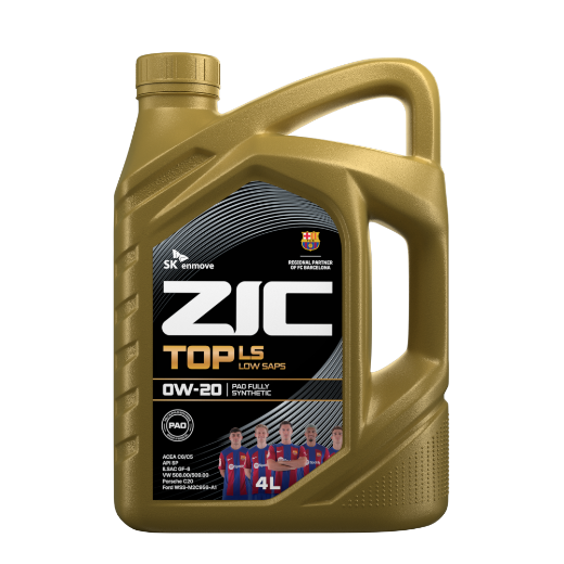 ZIC масло мотор. TOP LS 0/20 SP (синтетика PAO 100%)  4л  (1/4)