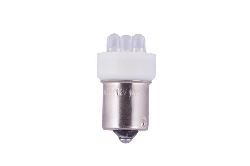 Светодиод для повор. и стоп сигн. 12V T15 9LED (BA15S) WHITE (1/10)